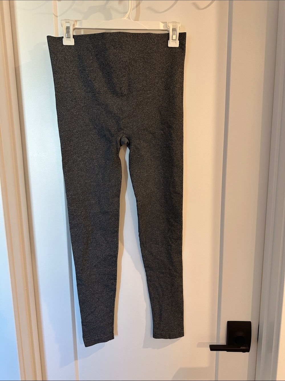 SPANX Heather Charcoal Gray High-Rise Leggings large